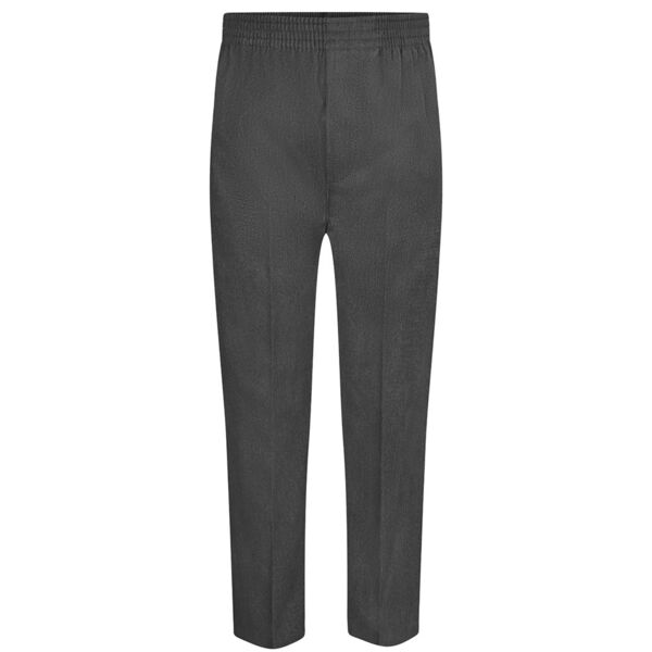 Grey Full Elastic Pull-Up School Trousers Thumbnail
