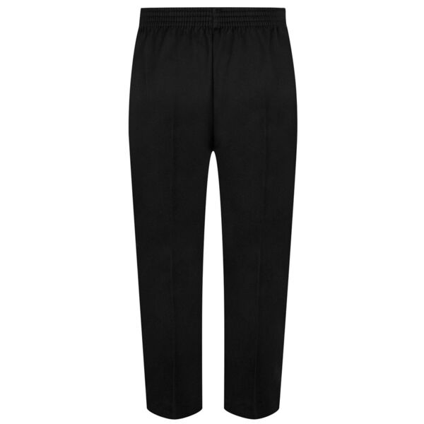 Black Sturdy Fit Full Elastic Pull-Up School Trousers (15/16) Thumbnail
