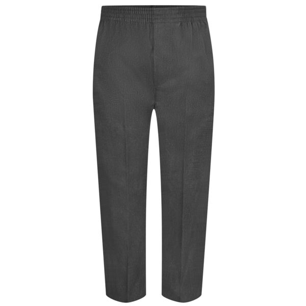 Grey Sturdy Fit Full Elastic Pull-Up School Trousers (15/16) Thumbnail