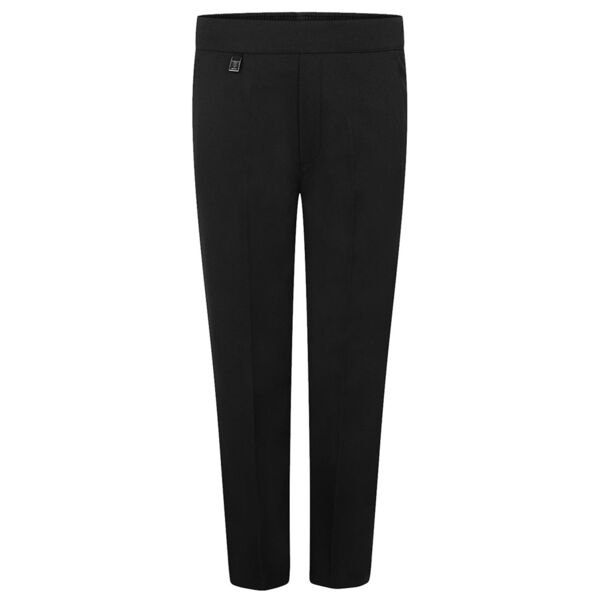 Black Half Elastic Pull-Up School Trousers Thumbnail