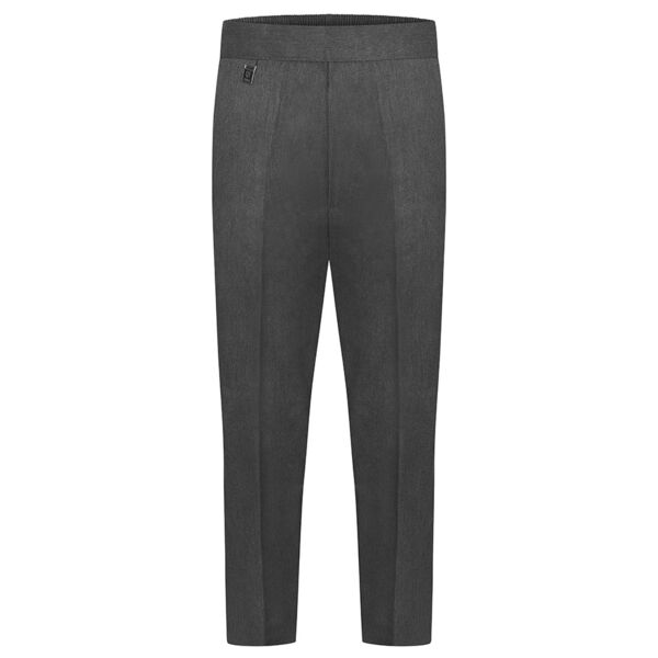 Grey Half Elastic Pull-Up School Trousers Thumbnail
