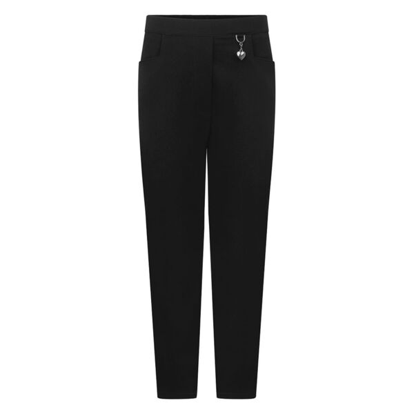 Girls Black 2 Pocket Stretch Trousers Thumbnail