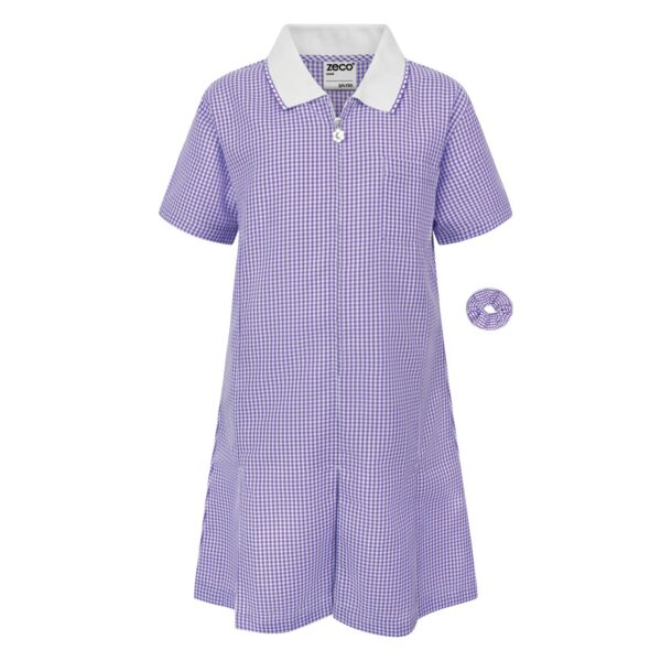 A-Line Purple Gingham Eco-Dress Thumbnail