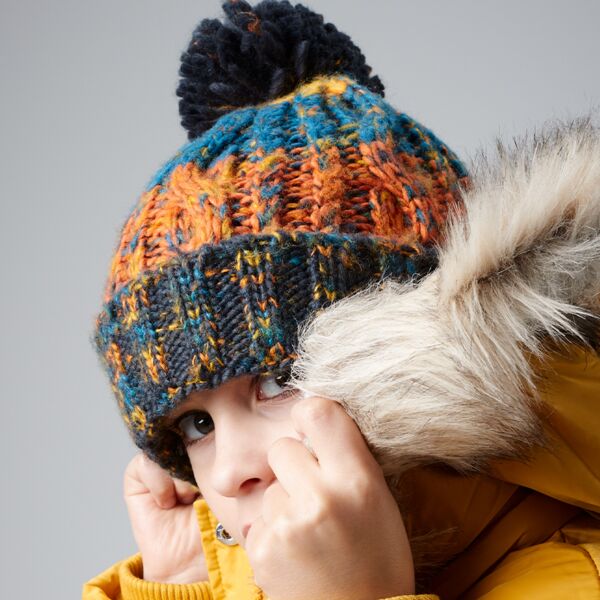 Beechfield Junior Corkscrew Pom Pom Beanie Thumbnail