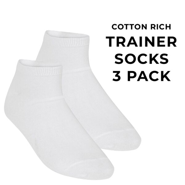 Adult White Trainer Socks (3 pack) Thumbnail
