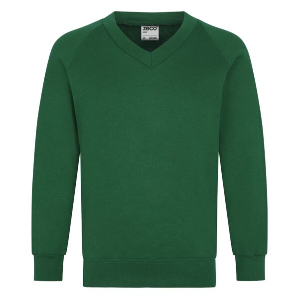 Forest Green V Neck Kids Sweatshirt Thumbnail