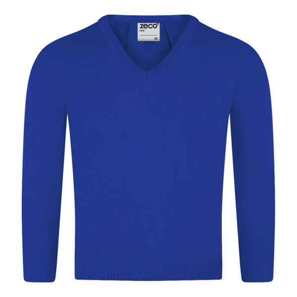 Royal Blue Knitted Acrylic School Jumper Thumbnail