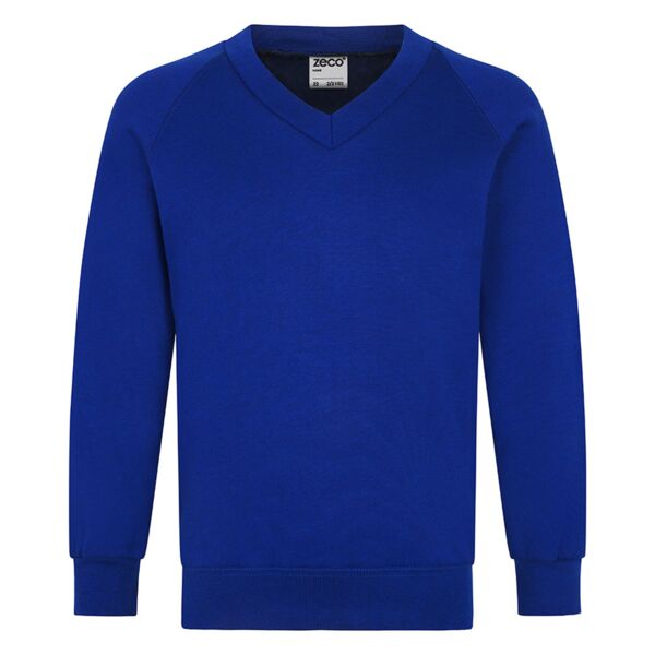 Royal Blue V Neck Kids Sweatshirt Thumbnail