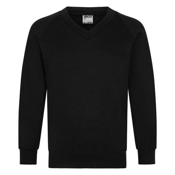 Black V Neck Kids Sweatshirt Thumbnail