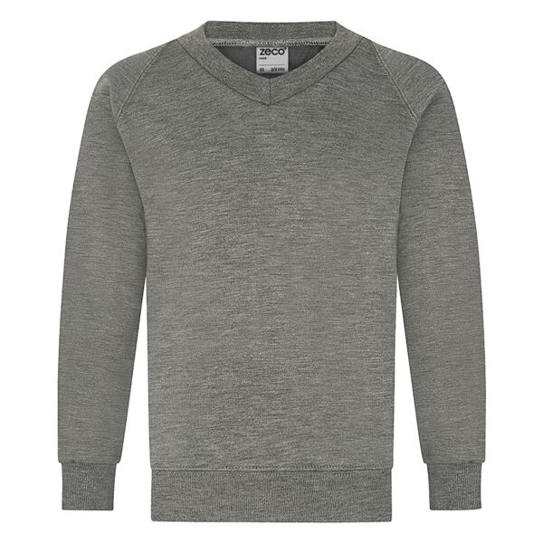 Mid Grey V Neck Kids Sweatshirt Thumbnail