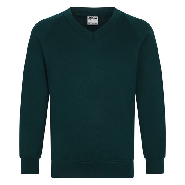 Bottle Green V Neck Kids Sweatshirt Thumbnail