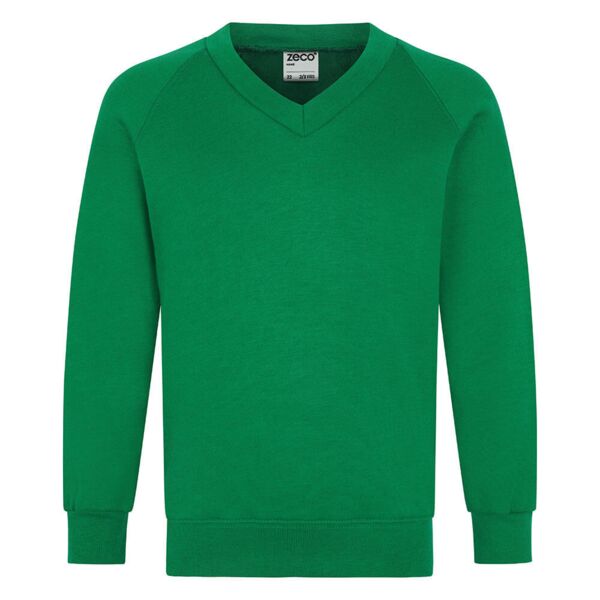 Emerald Green V Neck Kids Sweatshirt Thumbnail