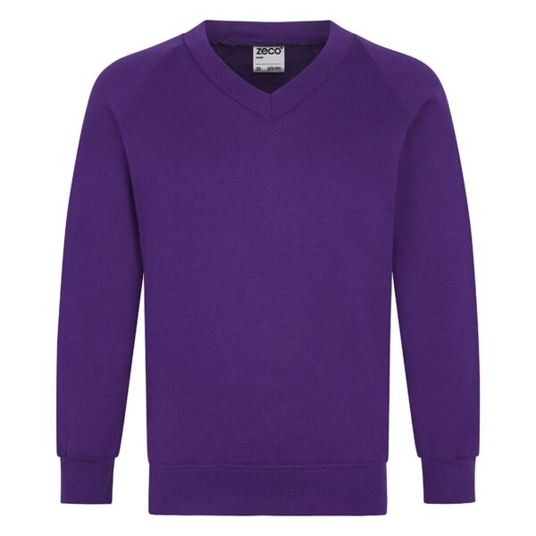 Purple V Neck Kids Sweatshirt Thumbnail