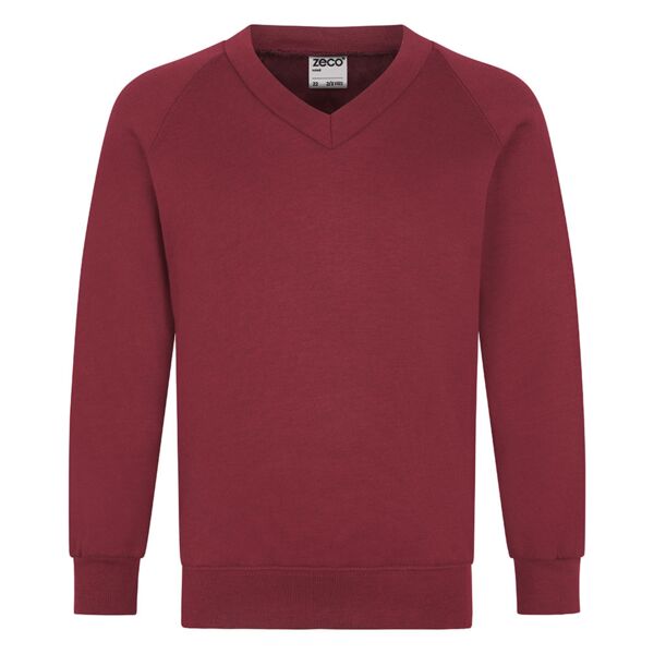 Light Maroon V Neck Kids Sweatshirt Thumbnail