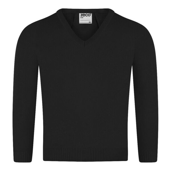 Black Knitted Acrylic School Jumper Thumbnail