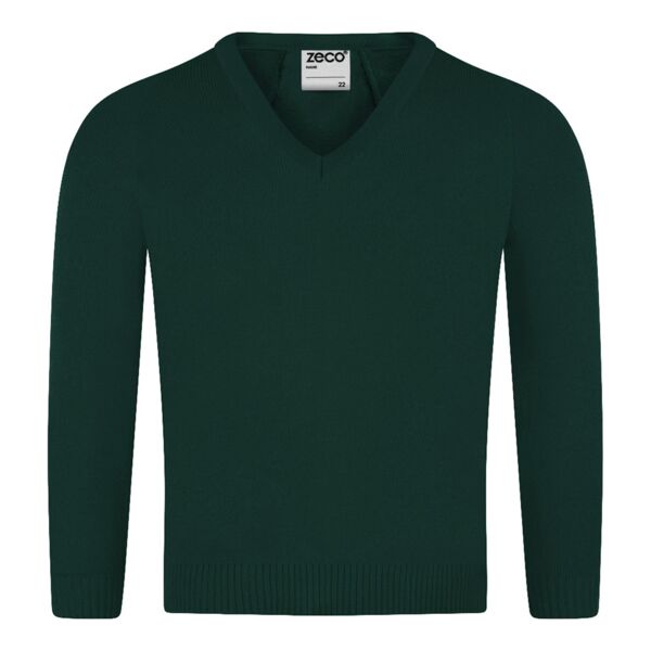 Bottle Green Knitted Acrylic School Jumper Thumbnail