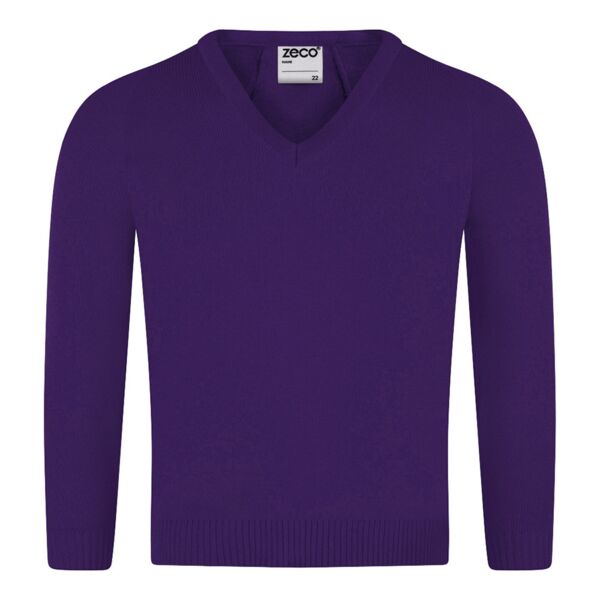 Purple Knitted Acrylic School Jumper Thumbnail