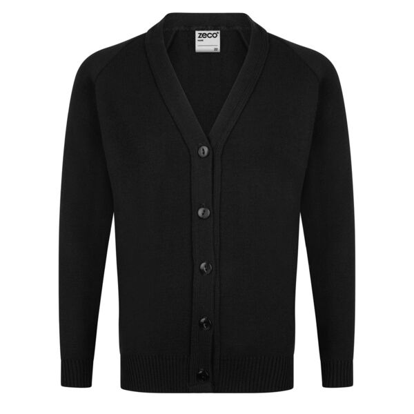 Black Knitted Acrylic School Cardigan Thumbnail