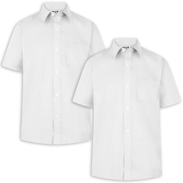 Boys Short Sleeve Non Iron Eco-Shirt - 2 Pack Thumbnail