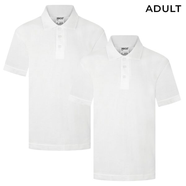 Adult White School Polo Shirt (2 pack) Thumbnail