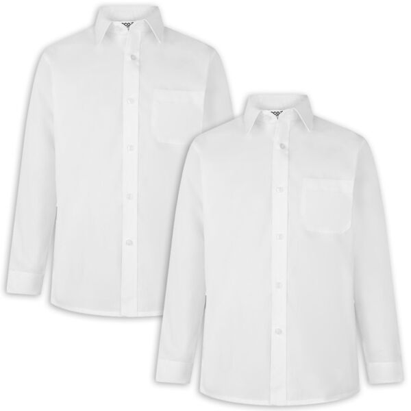 Boys Long Sleeve Non Iron Eco-Shirt 2 Pack Thumbnail