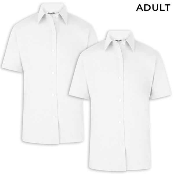 Ladies Short Sleeve Non Iron Eco-Blouse - 2 Pack Thumbnail