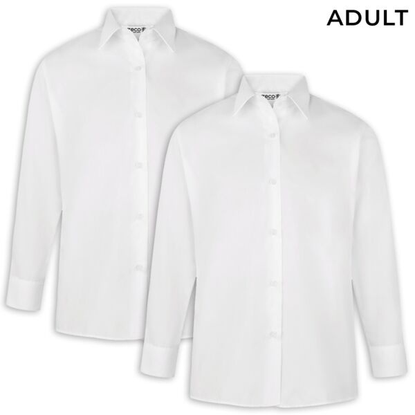 Ladies Long Sleeve Non Iron Eco-Blouse - 2 Pack Thumbnail