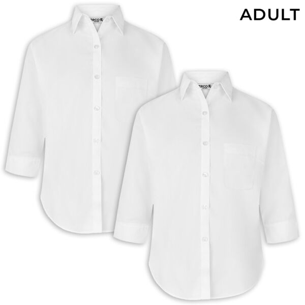 Ladies 3/4 Sleeve Non Iron Eco-Blouse - 2 Pack Thumbnail